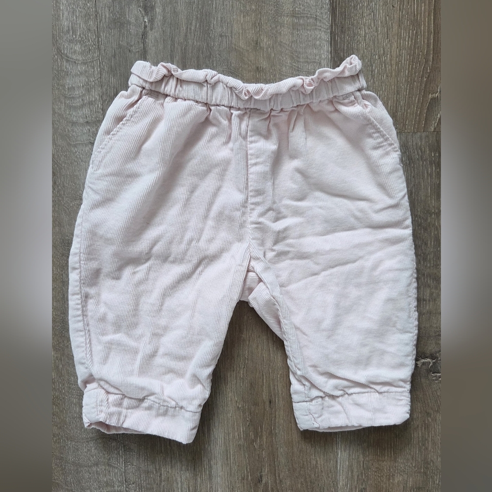 GAP Light Pink Corduroy Ruffle Waist Jogger Pants